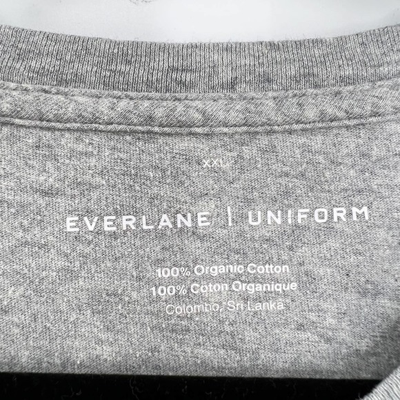 Everlane Uniform Mens Organic Cotton Crew T Shirt Heathered Gray Size XXL - Picture 2 of 3